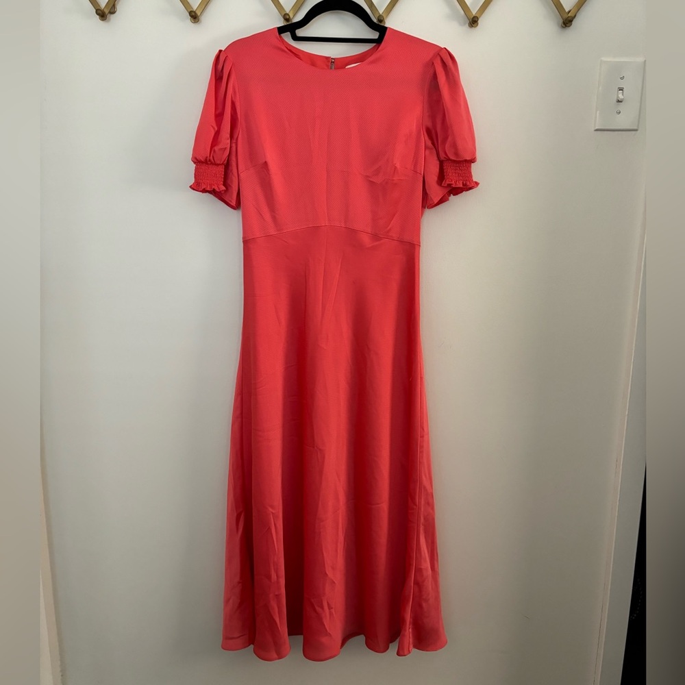 TED BAKER 
Short Puffed-Sleeve Midi Dress